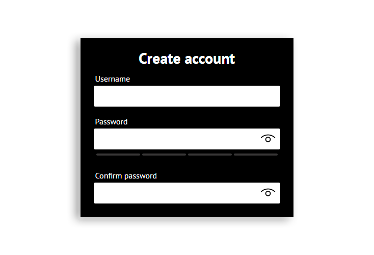 Account creation form