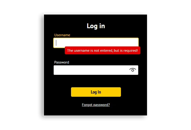 Campo para introducir datos e iniciar sesión en una cuenta personal