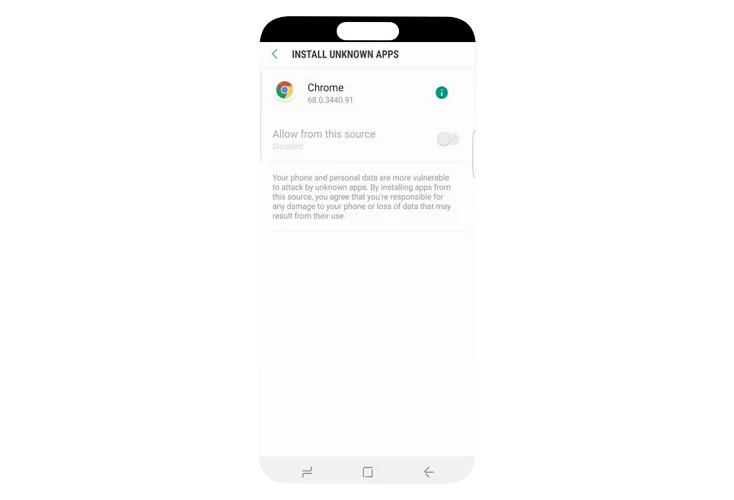 Enable installation from unknown sources